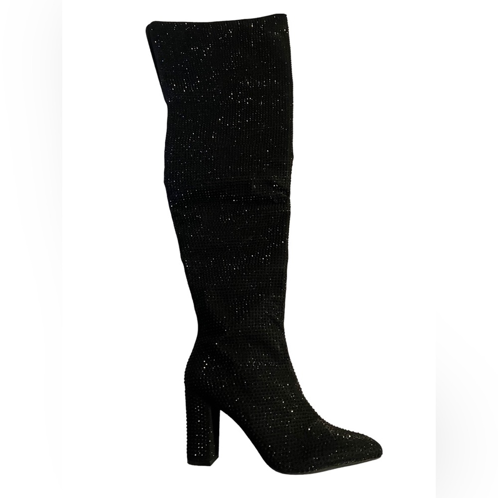 Carvela OTK Shine Boots-Black Rhinestone-NWT-Size 9.5